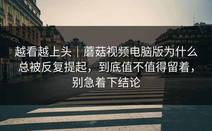 越看越上头｜蘑菇视频电脑版为什么总被反复提起，到底值不值得留着，别急着下结论