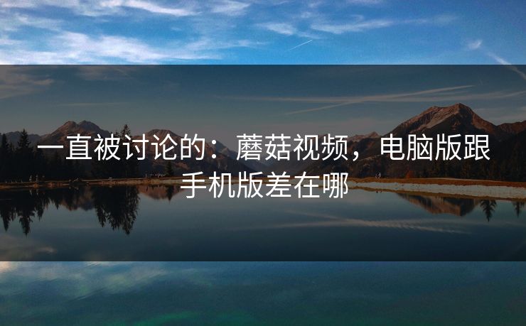 一直被讨论的：蘑菇视频，电脑版跟手机版差在哪