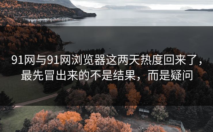 91网与91网浏览器这两天热度回来了，最先冒出来的不是结果，而是疑问