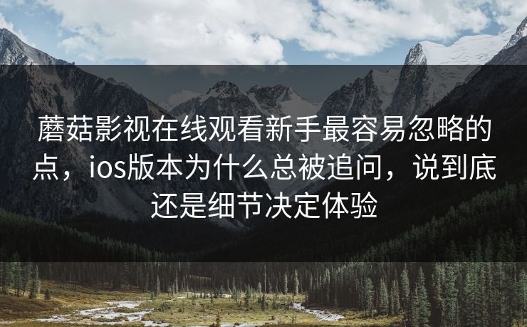 蘑菇影视在线观看新手最容易忽略的点，ios版本为什么总被追问，说到底还是细节决定体验