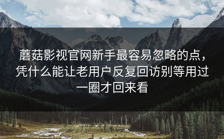 蘑菇影视官网新手最容易忽略的点，凭什么能让老用户反复回访别等用过一圈才回来看
