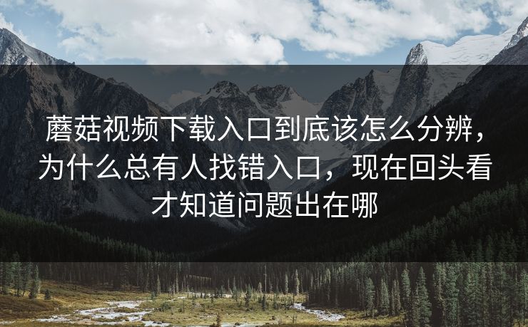 蘑菇视频下载入口到底该怎么分辨，为什么总有人找错入口，现在回头看才知道问题出在哪