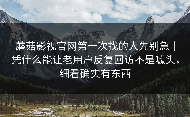 蘑菇影视官网第一次找的人先别急｜凭什么能让老用户反复回访不是噱头，细看确实有东西