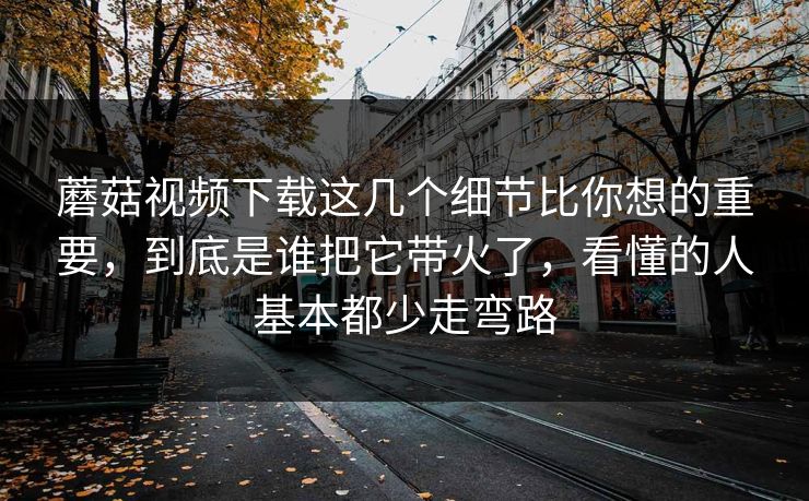 蘑菇视频下载这几个细节比你想的重要，到底是谁把它带火了，看懂的人基本都少走弯路