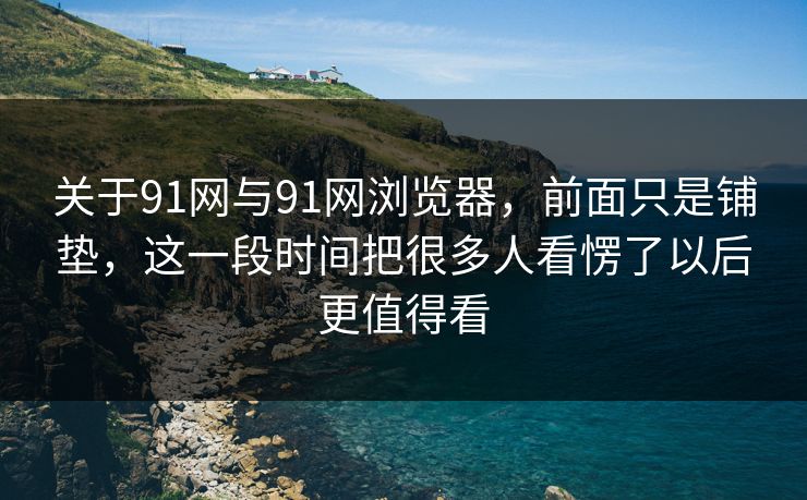 关于91网与91网浏览器，前面只是铺垫，这一段时间把很多人看愣了以后更值得看